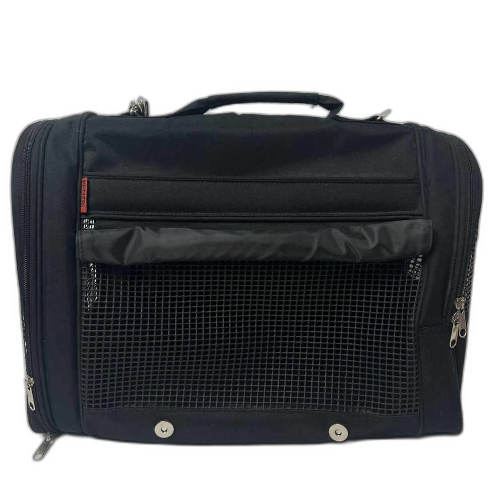 Prefer Pets Hideaway Duffle Pet Carrier Black Airline Approved Ventilated Travel